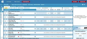 Live-Sportbereich von BETCITY mit Auswahl für laufende Sportereignisse